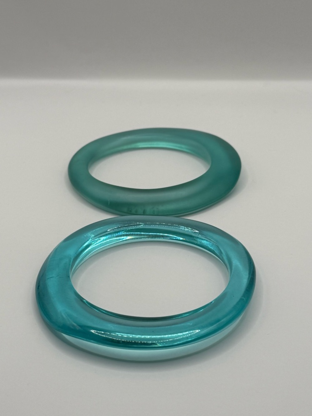 Aqua Bangle Bracelets, Set of 2